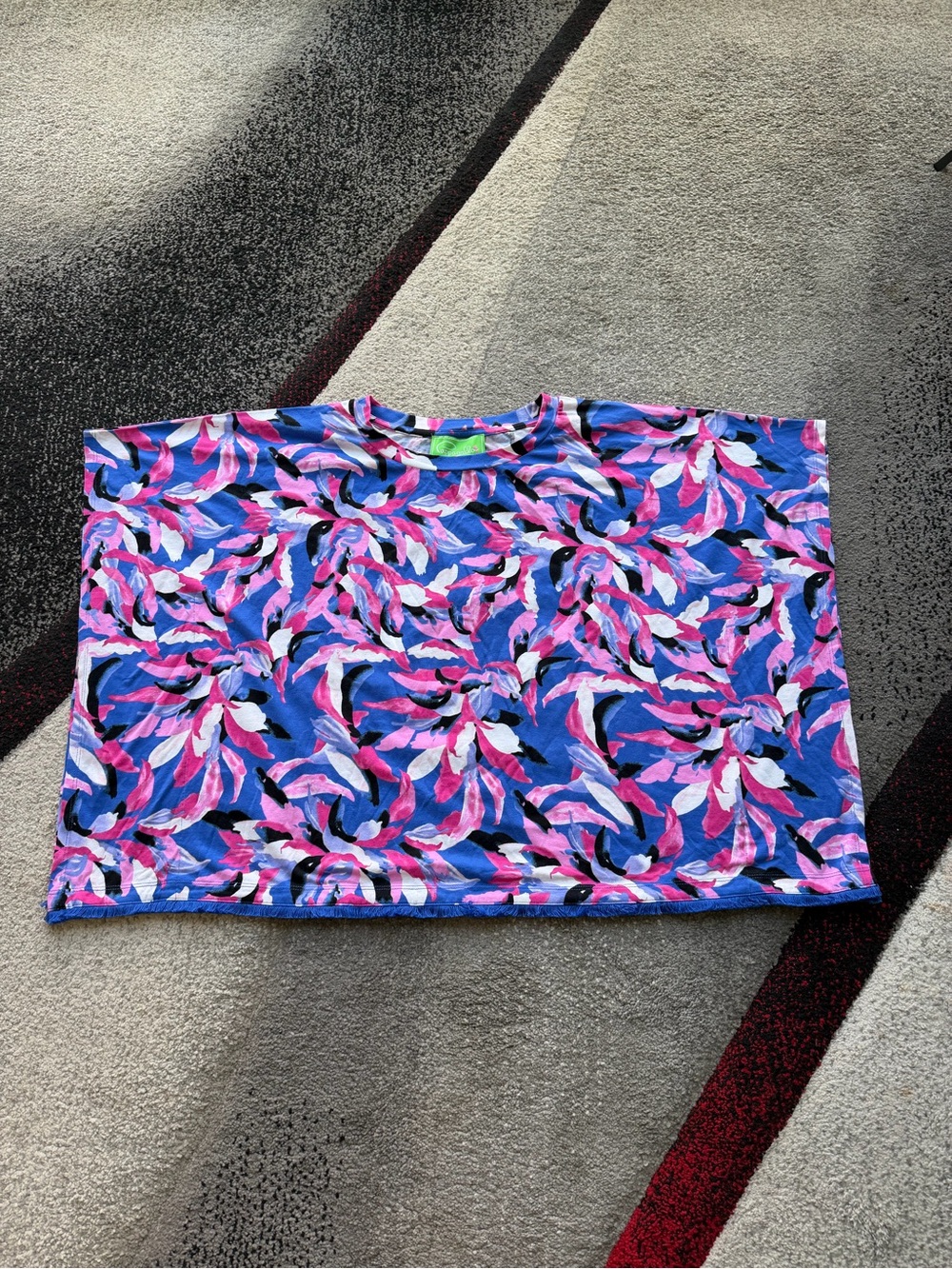 Cappagallo Marine Multi Print Fringed Topper